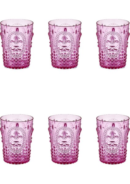 Akrilik Pembe 6 Lı Kısa Bardak
