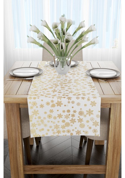 Sarı Beyaz Yılbaşı Temalı Dijital Baskılı Runner CGH789-RN fiyatları