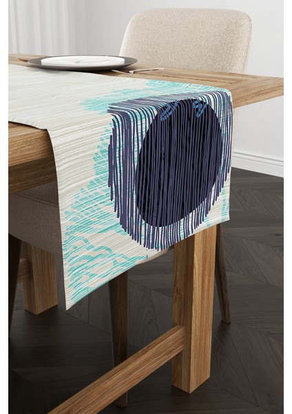 Krem Mavi Modern Desenli Dijital Baskılı Runner CGH929-RN fiyatları