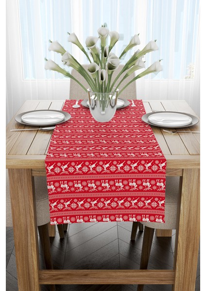 Kırmızı Yılbaşı Temalı Dijital Baskılı Runner CGH220-RN fiyatları