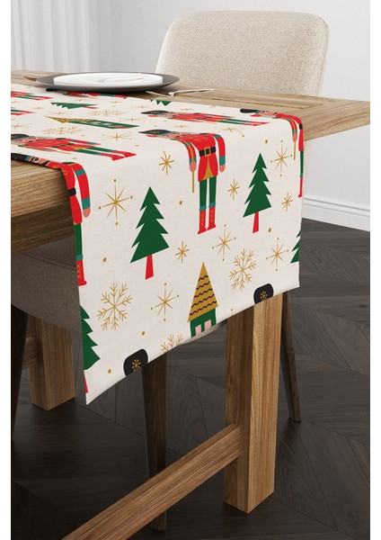 Kırmızı Yeşil Yılbaşı Temalı Dijital Baskılı Runner CGH795-RN