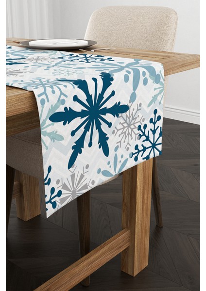 Beyaz Mavi Yılbaşı Temalı Dijital Baskılı Runner CGH818-RN fiyatları