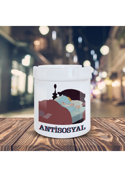 Antisosyal Küllük Uyuyan Prenses Baskılı Kül Tablası K-62