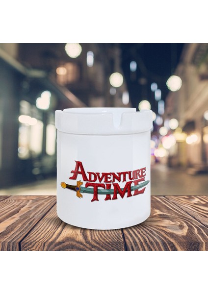 Adventure Time Logo Baskılı Küllük Seramik Kül TABLASI-15087