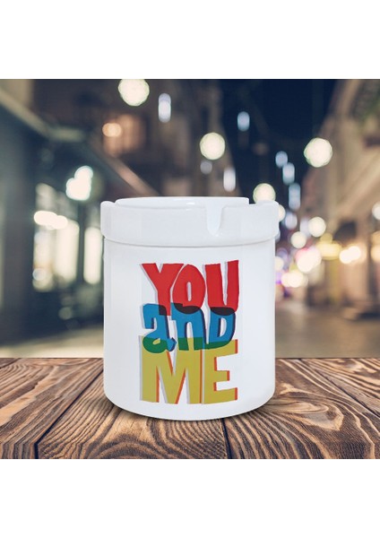 You And Me Küllük Renkli Baskılı Kül Tablası K-96