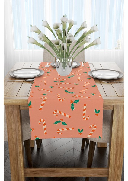 Turuncu Yılbaşı Temalı Dijital Baskılı Runner CGH206-RN fiyatları