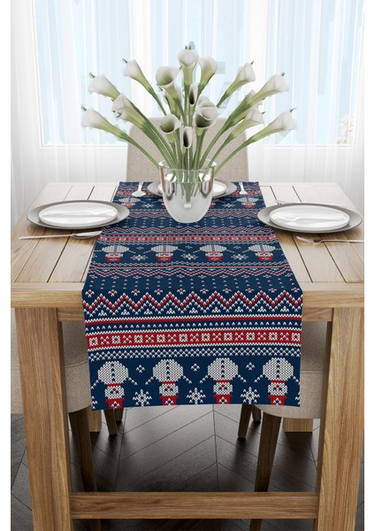 Mavi Kırmızı Yılbaşı Temalı Dijital Baskılı Runner CGH221-RN fiyatları