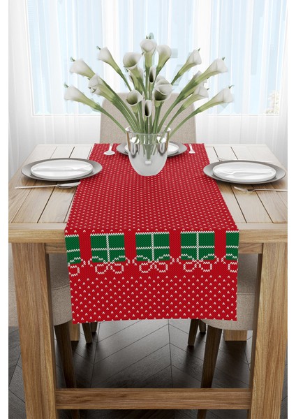 Kırmızı Yeşil Yılbaşı Temalı Dijital Baskılı Runner CGH225-RN fiyatları