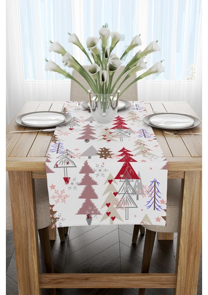 Kırmızı Gri Yılbaşı Temalı Dijital Baskılı Runner CGH312-RN fiyatları