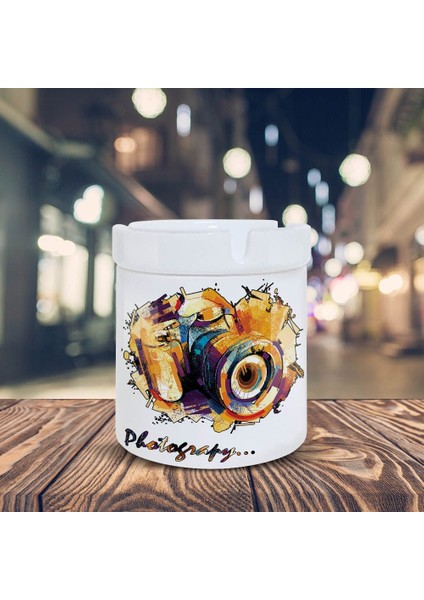 Photograpy Renkli Çizim Baskılı Küllük Kül Tablası -33155