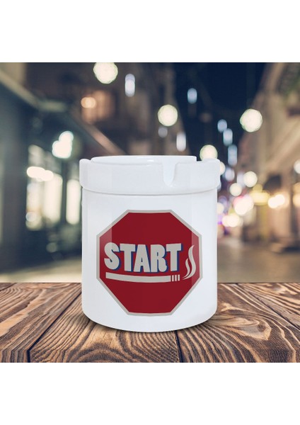 Start Küllük Dumanlı Başla Baskılı Kül Tablası K-146