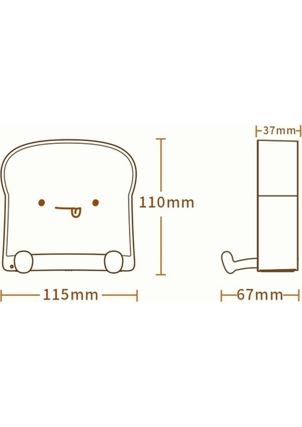 Tost Ekmeği Şekilli Silikon Gece Lambası -Beyaz (Yurt Dışından)