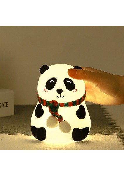 USB Şarj Panda Başucu Silikon Gece Lambası Beyaz (Yurt Dışından)