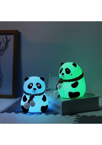 USB Şarj Panda Başucu Silikon Gece Lambası Beyaz (Yurt Dışından)