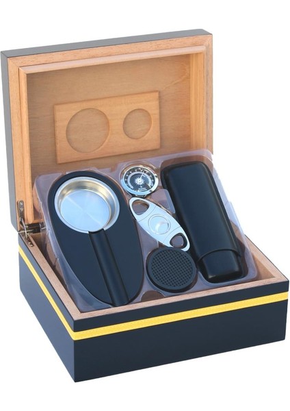 Siyah Puro Humidor Seti