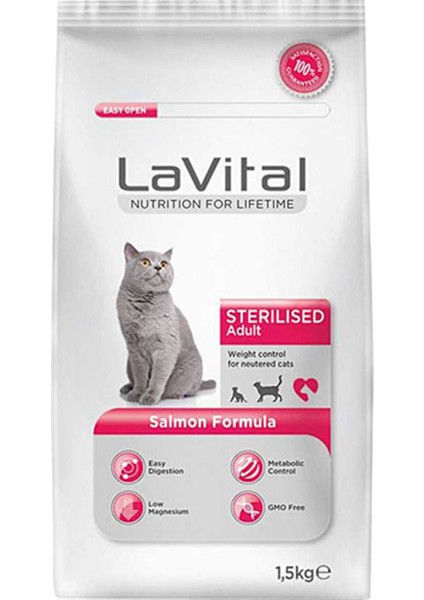 La Vital Sterilised Somonlu Kısırlaştırılmış Kedi Maması 1,5 kg