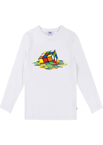 Melted Rubik's Cube Uzun Kol Çocuk Tişört