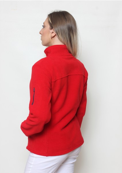 Kadın Kırmızı Polar Hırka modelleri