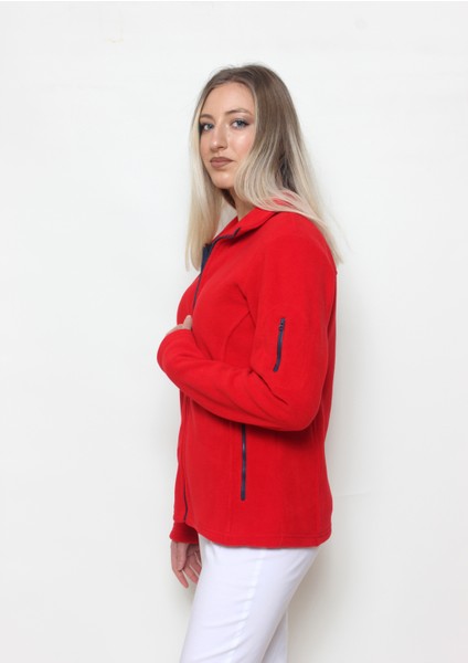 Kadın Kırmızı Polar Hırka indirimleri