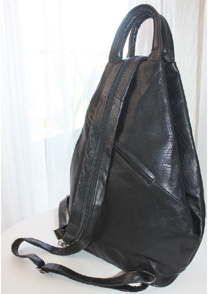 Hakiki Deri Kadın Sırt Omuz Çantası Vazo Klasik Siyah Krispy fırsatları