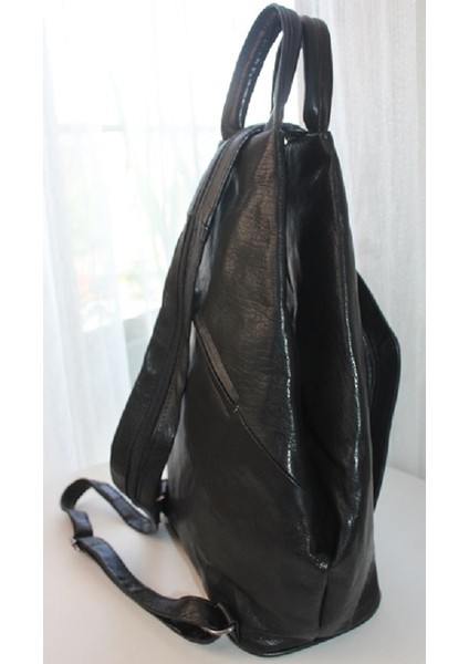 Hakiki Deri Kadın Sırt Omuz Çantası Vazo Klasik Siyah Krispy indirimleri