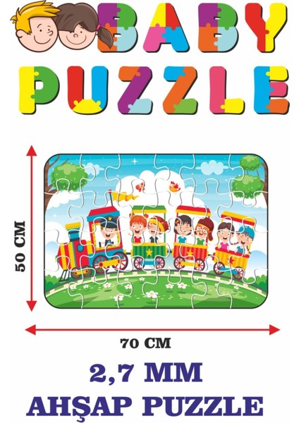 Tren Yolculuğu Dev Parçalı Eğlenceli Puzzle 50X70 cm Puzzle