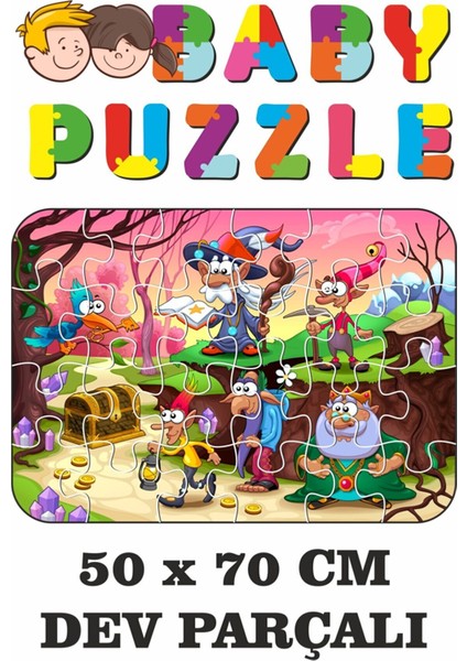 Masal Kahramanları Dev Parçalı Eğlenceli Puzzle 50X70 cm Puzzle