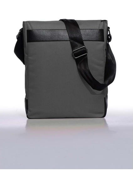 Unisex 11" Dikey Postacı Çapraz Askılı Omuz Çantası - Gri