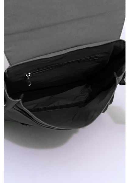 Unisex 11" Dikey Postacı Çapraz Askılı Omuz Çantası - Gri