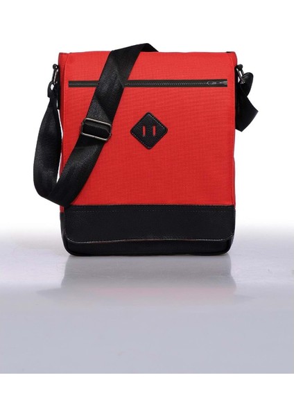 Unisex 11" Dikey Postacı Çapraz Askılı Omuz Çantası - Kırmızı
