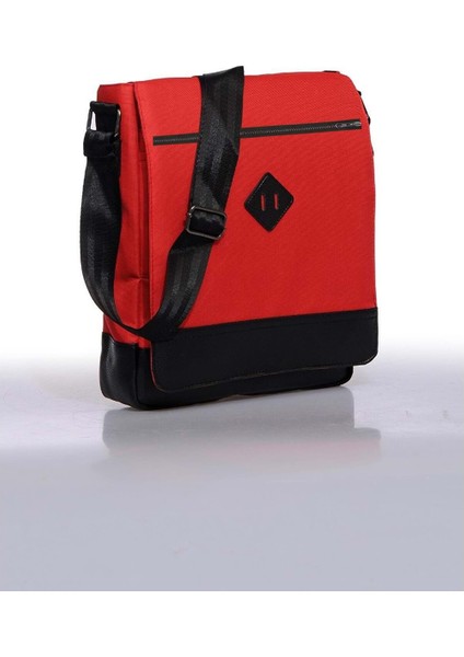 Unisex 11" Dikey Postacı Çapraz Askılı Omuz Çantası - Kırmızı