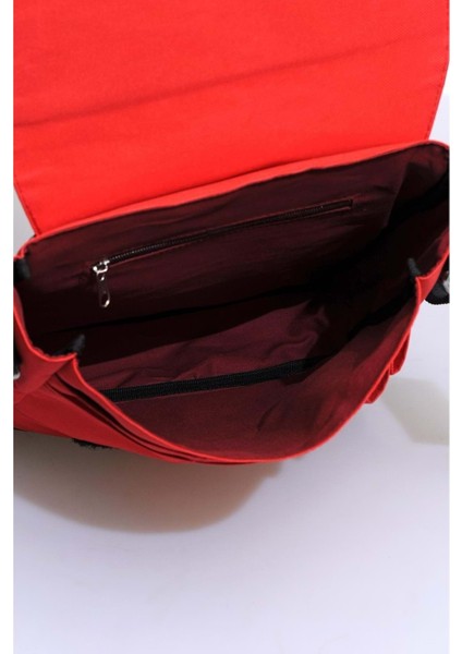 Unisex 11" Dikey Postacı Çapraz Askılı Omuz Çantası - Kırmızı