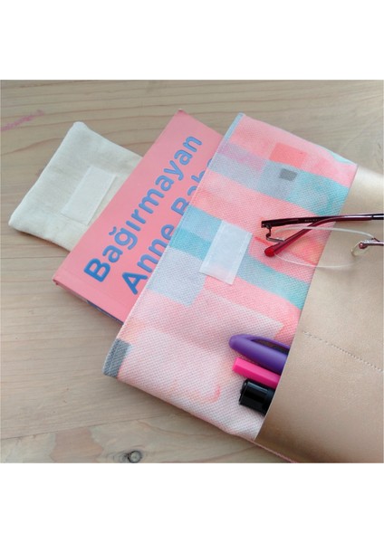 Kitap Kılıfı Pembe Suluboya Efektli modelleri