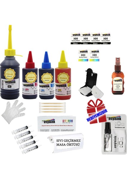 Hp Deskjet 2630 / 2632 Yazıcı Uyumlu Kartuş Dolum Seti - Hp 304