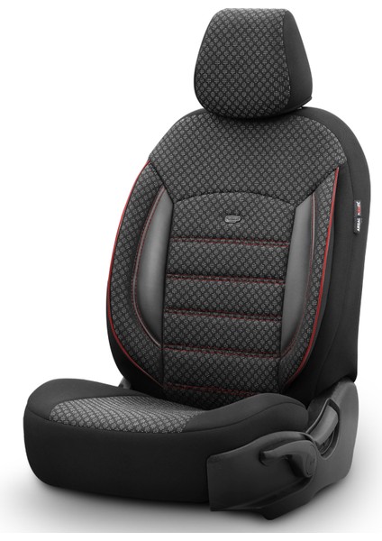Sport Plus Ekstra Özel Dokulu Oto Koltuk Kılıfı Siyah-Kırmızı