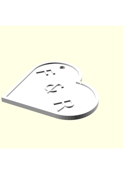 F & R Kişiye Özel Üretim Zincirsiz Kalp Aşk Anahtarlık Sevgiliye Eşe Hediyelik Tag Organik Plastikten