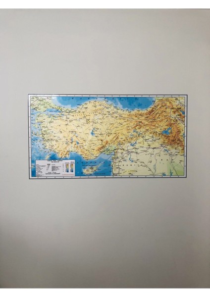 Tutunabilir Kağıt Türkiye Fiziki Haritası Dekoratif Türkiye Haritası Akıllı Kağıt Tahta 116X65 cm