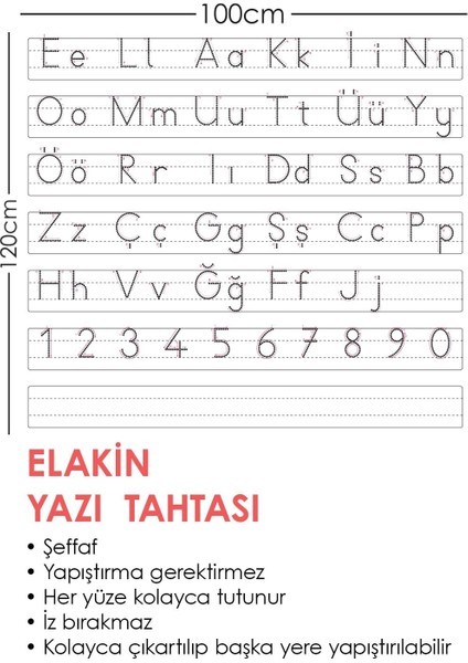 Elakin Yazı Tahtası Akıllı Kağıt Tahta 110 x 100 cm