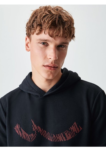 Rıgoma Erkek Kapüşonlu Baskılı Sweatshirt