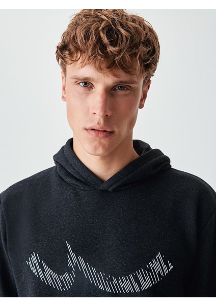 Rıgoma Erkek Kapüşonlu Baskılı Sweatshirt