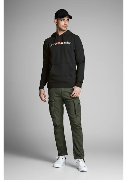 Hood Corp Old Logo Erkek Siyah Kapüşonlu Sweatshirt indirimleri