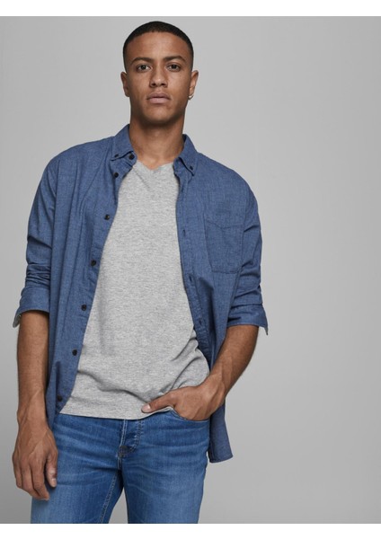 T-Shirt Jjeplain Ss V Neck 12136713-Lgm fiyatları