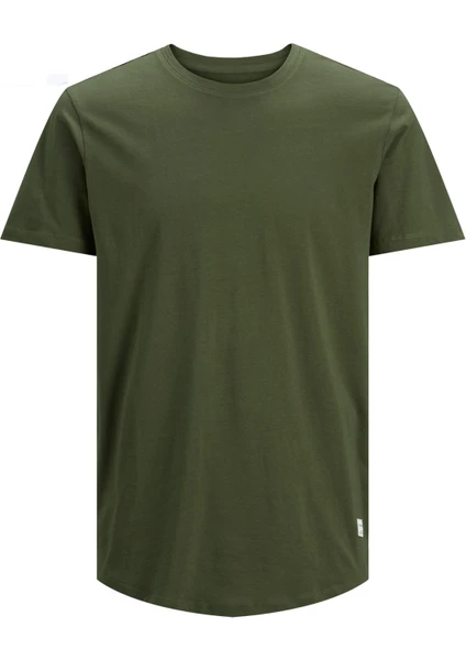 Jack & Jones 12113648 Bisiklet Yaka Regular Fit Baskılı Haki Erkek T-Shirt