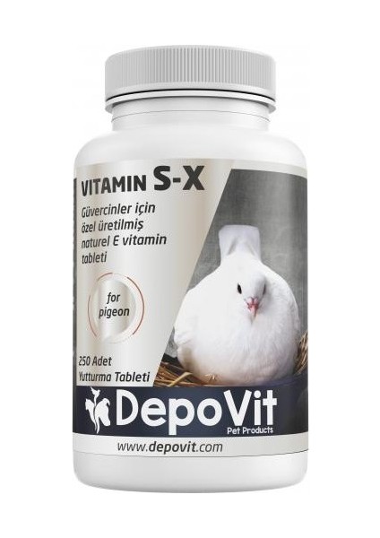 Vitamin S-X Tablet (E Vitamin)-Üreme YARDIMCI-250 Tablet-Güvercinler Için