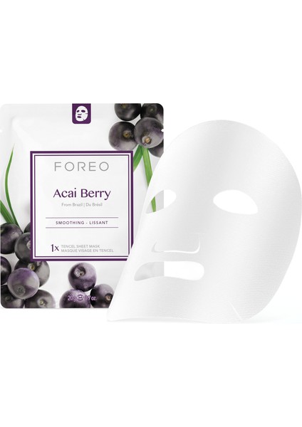 Acai Berry Pürüzsüzleştirici 3'lü Kağıt Maske