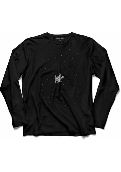 Uzayda Düşen Astronot Space Uzay Uzun Kollu Tişört