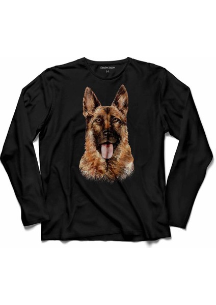 German Shepherd Alman Kurdu Polıce Dog Uzun Kollu Tişört
