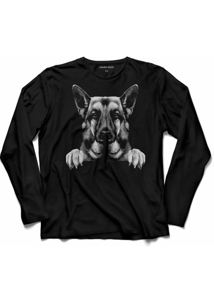 German Shepherd Alman Kurdu Polıce Dog Uzun Kollu Tişört