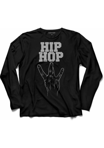 Hıp Hop Işareti Simgesi Hıphop Hey Dostum Uzun Kollu Tişört
