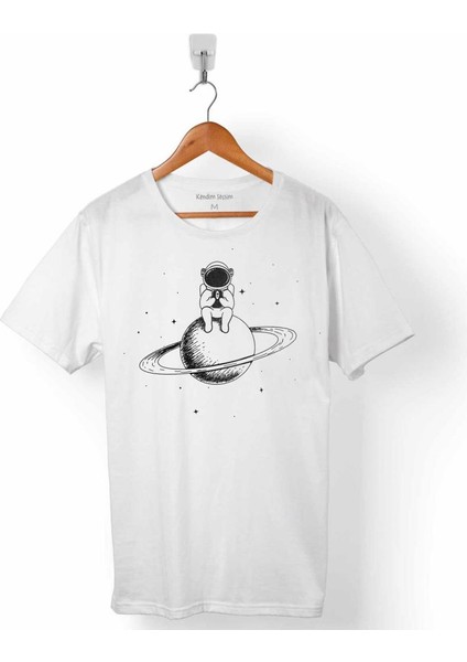 Satürn Halkaları Astronot Space Uzay Nasa Erkek Tişört